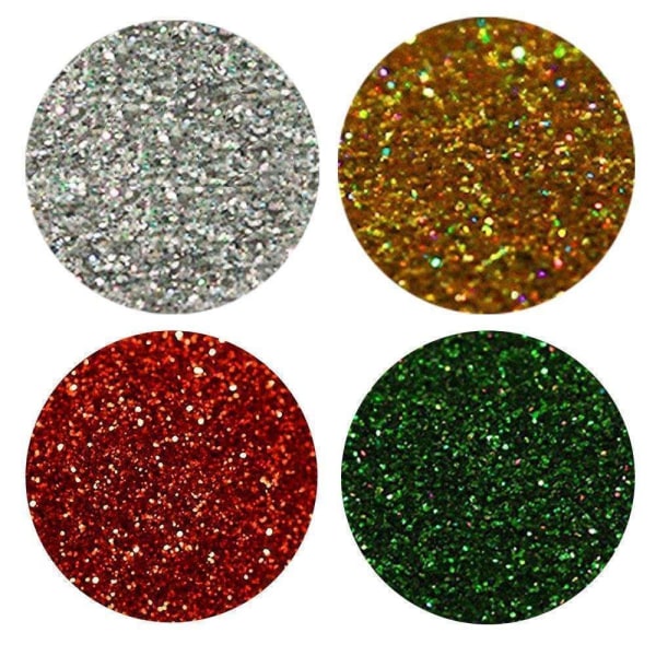 4 kpl Nail glitter - Joulukoristeet - Joulu glitter Multicolor
