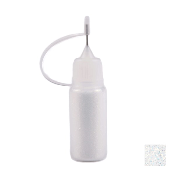 Negleglitter - Havfrue i puffflaske - Hvit - 10ml - Glitter White