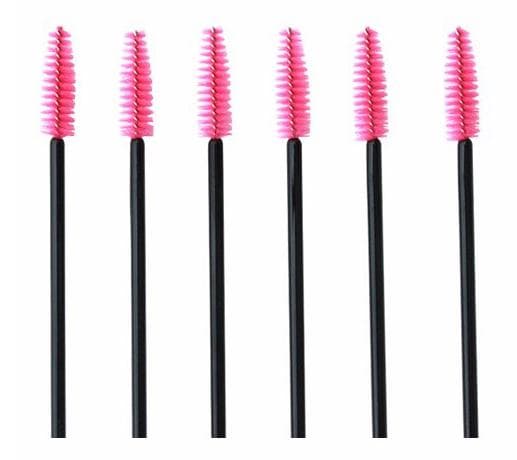 Ögonfransborstar 20-pack 10 cm med vikbart borsthuvud för extensions Rosa