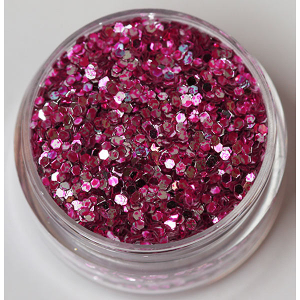 Kynsien glitter - Hexagon - Kaksisävyinen cerise/hopea - 8ml - Glitter Multicolor