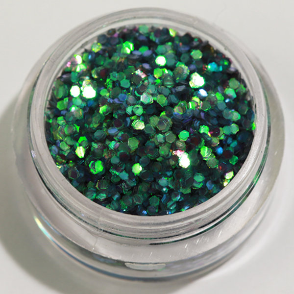 Nagelglitter - Hexagon - Mörkgrön - 8ml - Glitter Mörkgrön