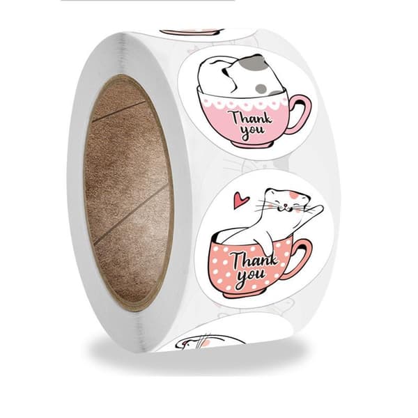 Djurstickers på rulle 500-pack 2,5 cm diameter multifärg