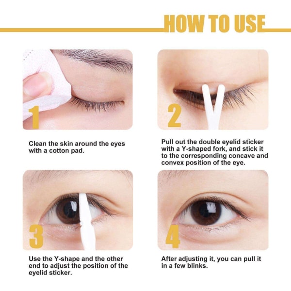 Eyelid Tape - Usynlige doble klistremerker for 480 bruksområder Creme
