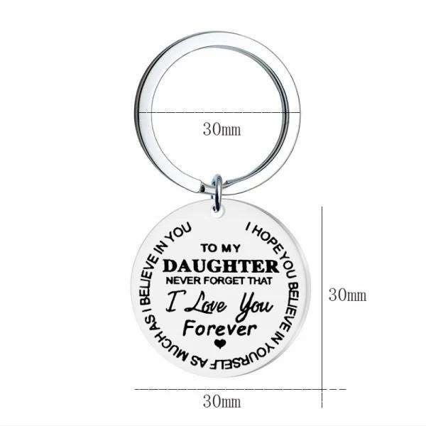 Nyckelring "To my daughter" - Rostfritt stål - Till min dotter Silver