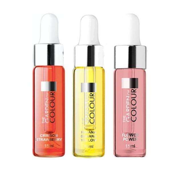 3-pakning - Cuticle Oil - Jordbær, Blomst, Banan - 15ml Multicolor