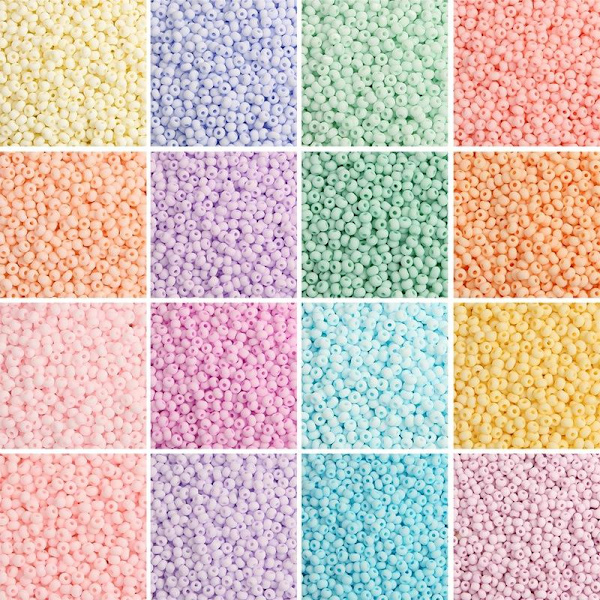 Frøperler - 2 mm - 2000 stk - Macarons is MultiColor 2000st