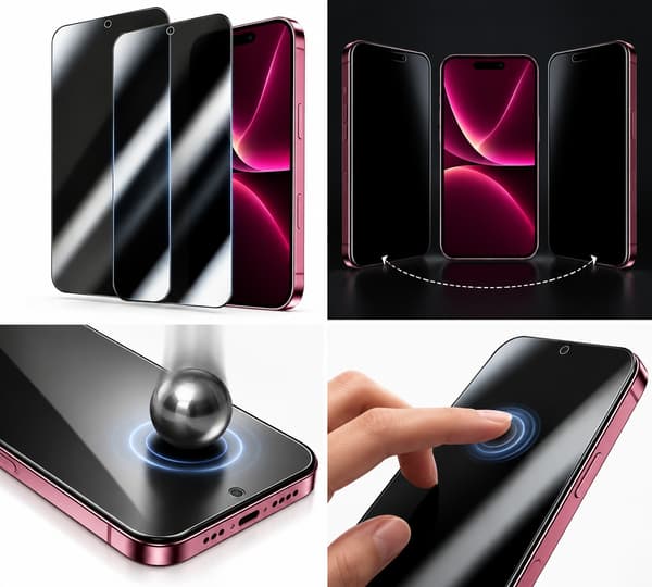 2-Pack Privacy Skärmskydd till iPhone 18 – Härdat Glas med Insynsskydd Transparent