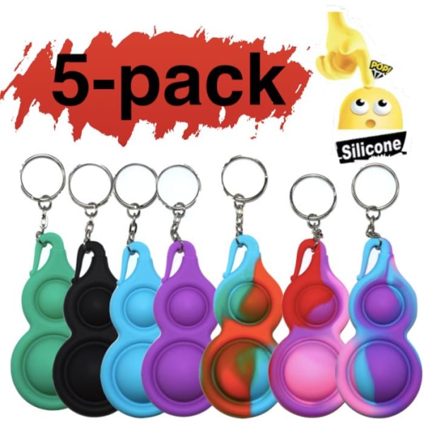 5 kpl Yksinkertainen kuoppa, MINI Pop it Fidget Finger Lelu / Lelu - CE Multicolor