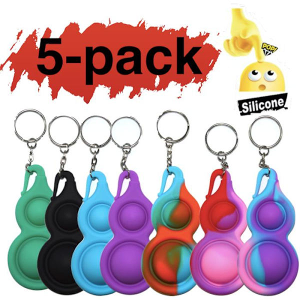 5-pack Simple dimple, MINI Pop it Fidget Finger Toy / Leksak- CE multifärg