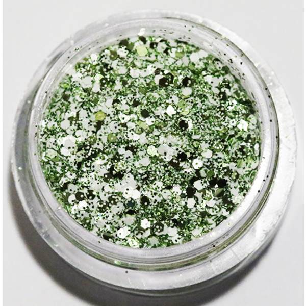 Nagelglitter - Mix - White grön - 8ml - Glitter
