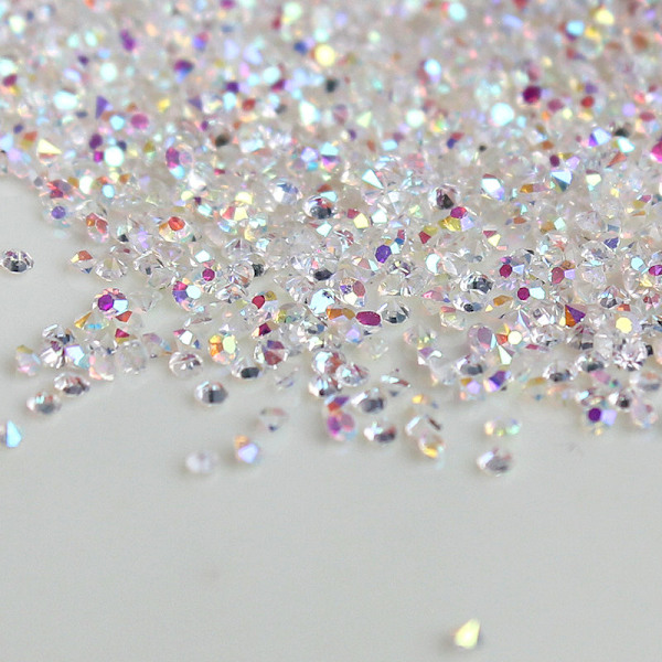 Micro rhinestone , glaskristaller , Zircon MultiColor NR 4 - Rosa rainbow