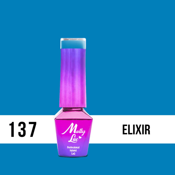 Mollylac - Gellack - Bubble Tea - Nr137 - 5g UV-gel/LED Blå
