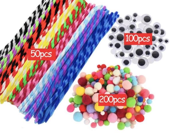 Askartelusarja - Putkenpuhdistusaine, liikkuvat silmät, pallot Multicolor