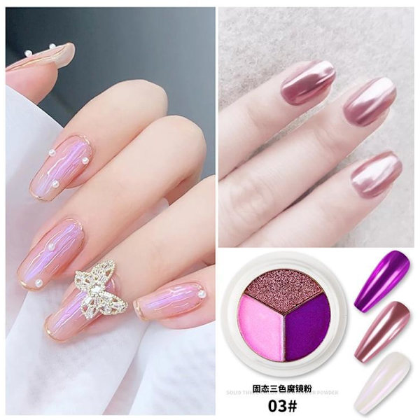 Magic Mirror Solid Nail Glitter Powder - Pigmentti - Kynsikoristeet Nr - 01