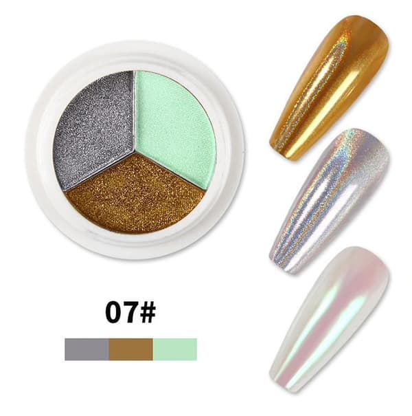 Magic Mirror Solid Nail Glitter Powder - Pigment - Negledekorasjoner Nr - 01