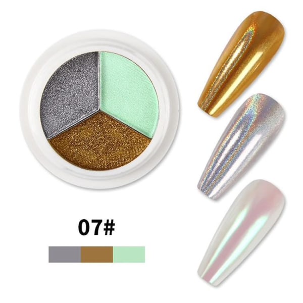 Magic Mirror Solid Nail Glitter Powder - Pigment - Negledekorationer Nr - 01