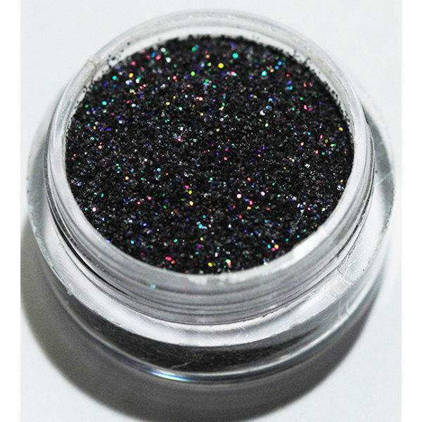 Negleglitter - Finkornet - Svart regnbue - 8ml - Glitter Black