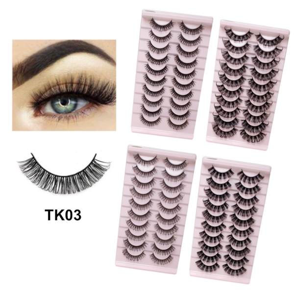 10 parin tekoripset - Set natural look volume lash - Black TK03