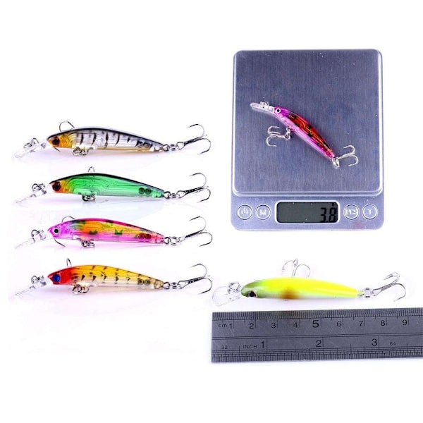 26st fiskedrag wobbler, Minnow mixed, Spinnare multifärg