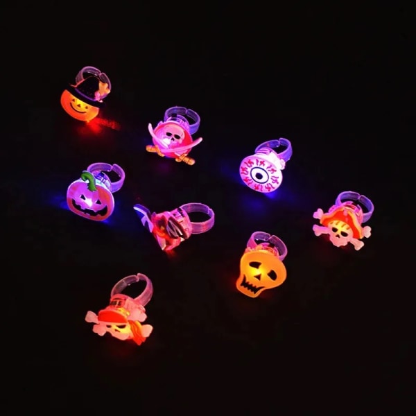 Halloween - lysande ringar - luminous ring - 10-pack - Cosplay MultiColor 10-pack
