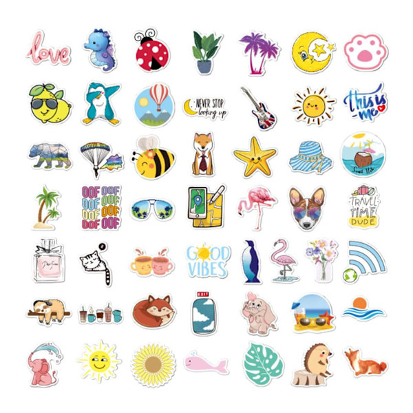 50 tarraa tarrat - eläinaiheet - Sarjakuva - tarrat Multicolor