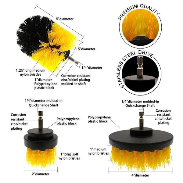 4-pack Skurborstar till borrmaskin / skruvdragare multifärg