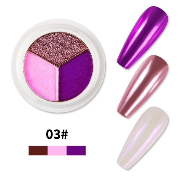 Magic Mirror Solid Nail Glitter Powder - Pigment - Nageldekorationer Nr - 02