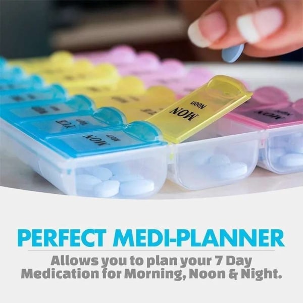 Praktiskt 28 Fack Medicinask Tablettask Dosett multifärg