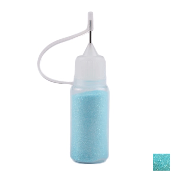 Negleglitter - Havfrue i puffflaske - Turkis - 10ml - Glitter Turquoise