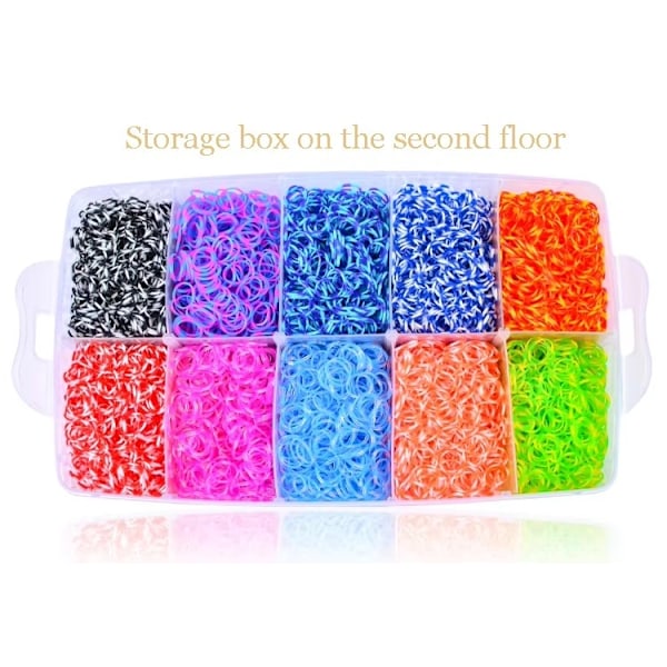 Superstort Loom Bands Kit – 28 000 delar med tillbehör, multifärg multifärg