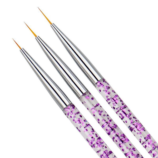 3 neglebørster til nail art Pink