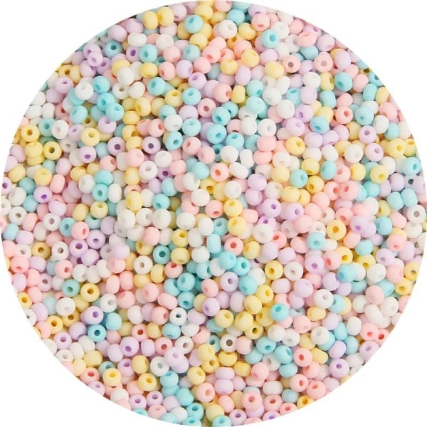 Seed beads - 2mm - 4000st - Macarons Glass MultiColor 4000st