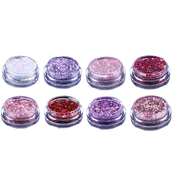 Nagelglitter mix - White, Pink, Purple Glitter mix - NR 1