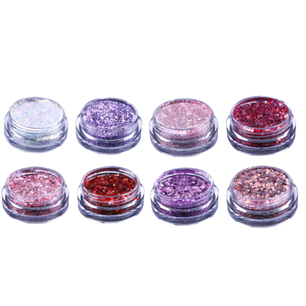 Negl glitter mix - Hvid, Pink, Lilla Glitter mix - NR 5