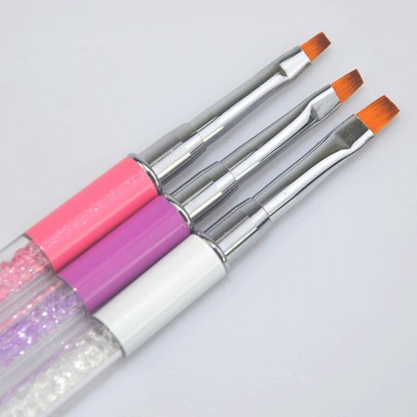 3 stk UV børster neglebørster, børster negler Multicolor