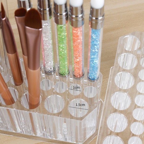 Meikkisiveltimen pidike ja Lip Liner Organizer Transparent
