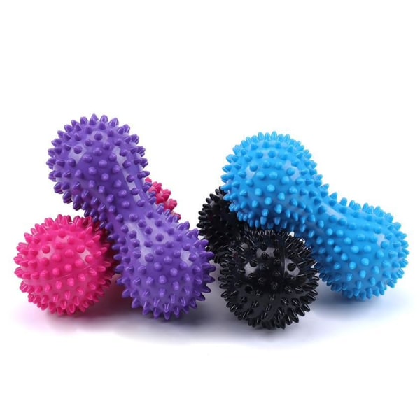 2st Spiky Ball maapähkinä lihashierontarulla Yoga Stick Body Multicolor
