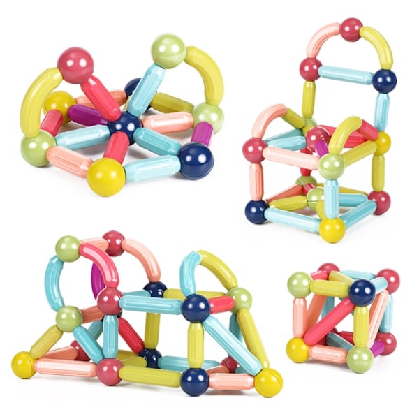 Magnetiske byggeklodser - 58 stykker til kreativ bygning - Magneter Multicolor