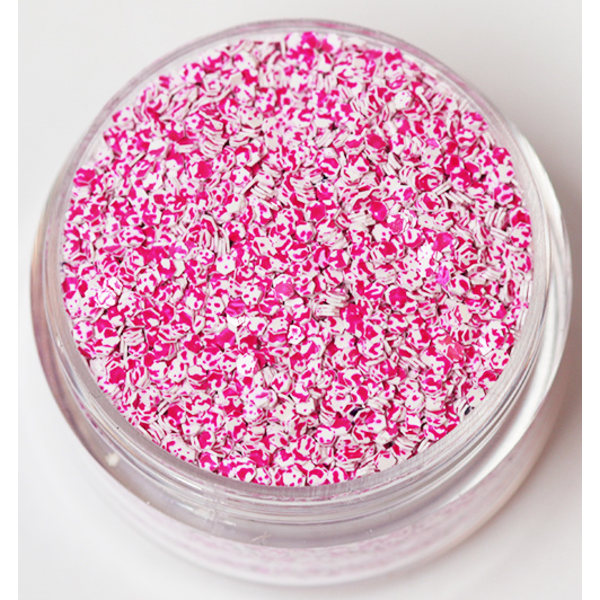 Kynsien glitter - Hexagon - Kaksisävyinen pinkki/valkoinen - 8ml - Glitter Multicolor