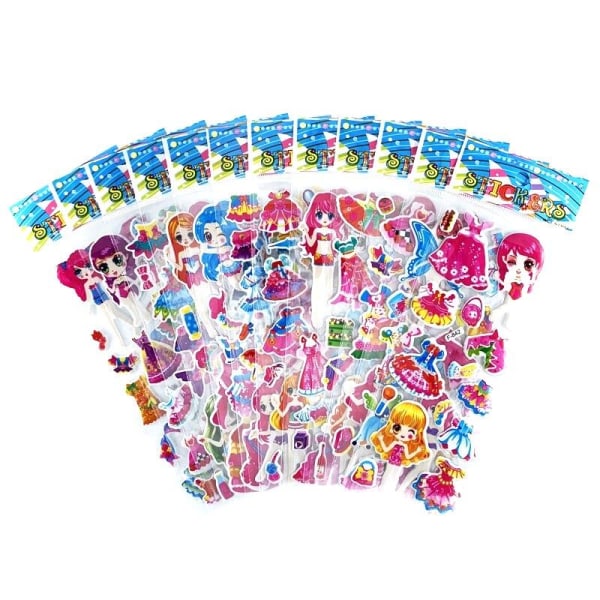 12 ark klistermærker - Dress up - Barbie-dukker Multicolor