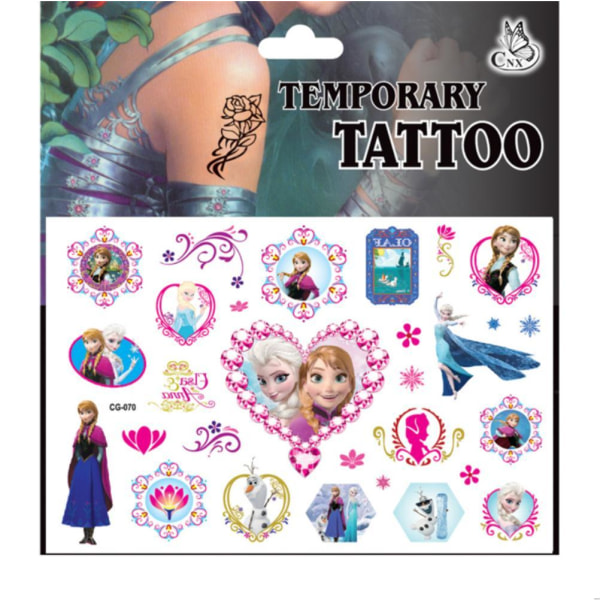 Frosne tatoveringer - 20 stk - Barnetatoveringer - Elsa, Anna, Frost MultiColor CG-070
