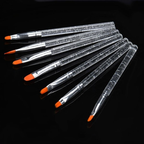 7st Akryl/UV Penslar naglar - Clear Transparent