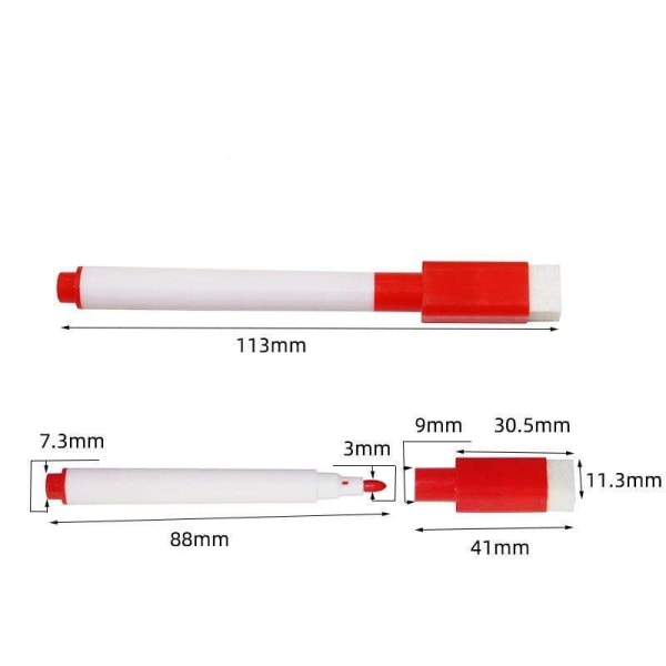 8-Pack - Whiteboard blyanter med viskelæder - Blyanter Multicolor