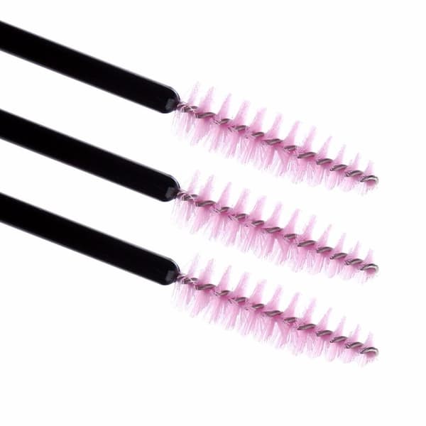 Ögonfransborstar 30-pack 10 cm med vikbart borsthuvud för extensions Rosa