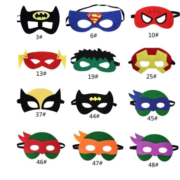 Halloween mask - Cosplay - Utklädnad - Superhjälte MultiColor Nr 48