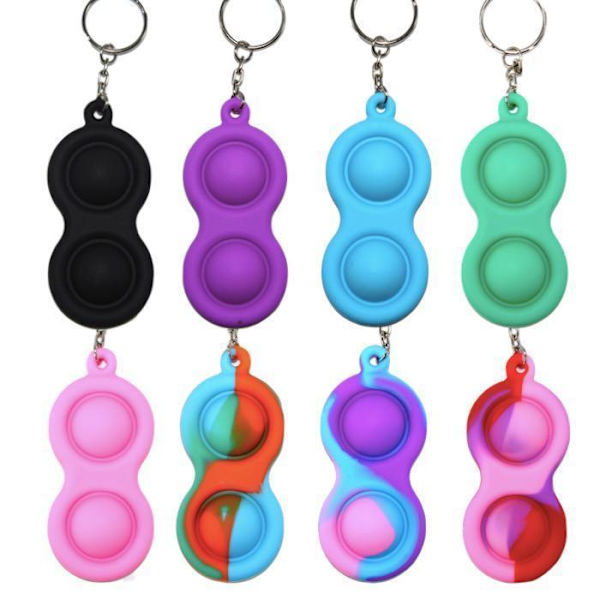 3 stk Multipack - Enkel fordybning, MINI Pop it Fidget Finger Legetøj - CE Multicolor