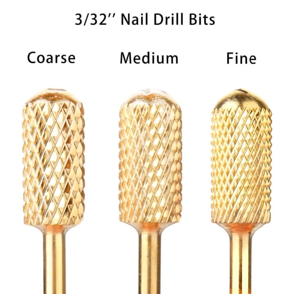 Bits till elfil - 3 storlekar - Rundad - Drillbits Gold Fin grit