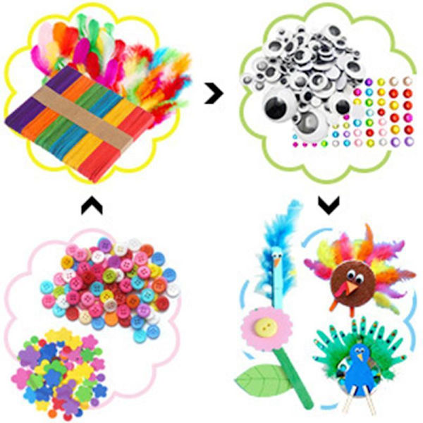 Mega Craft kit - Rørrenser, bevegelige øyne, kuler Multicolor