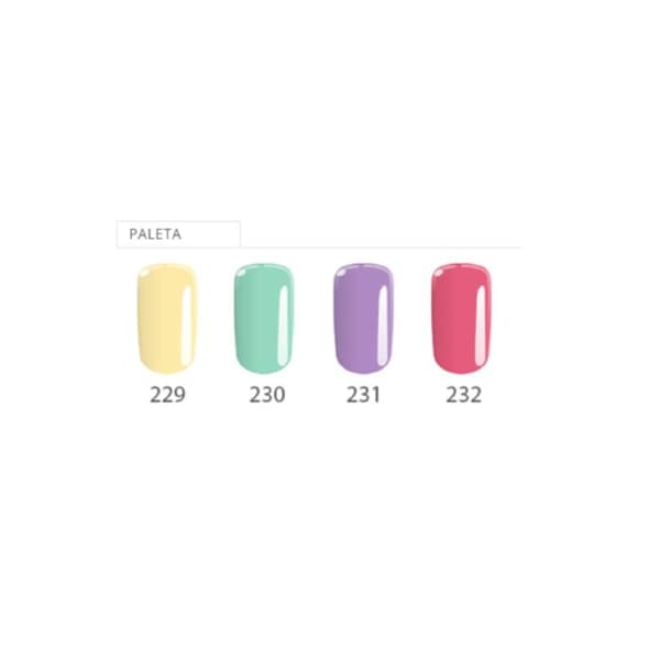 Gellack set 4-pack pastellfärger 4x4,5 g Silcare Flexy Madam multifärg