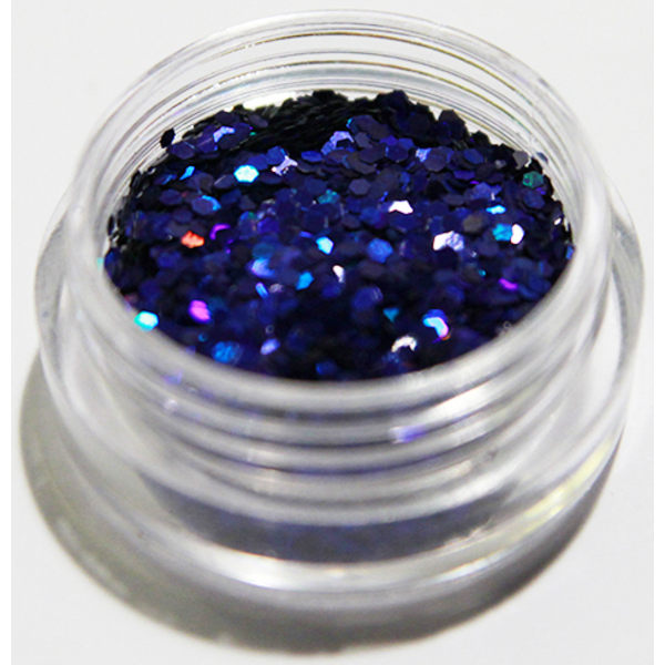 Nagelglitter - Hexagon - Mörk blå - 8ml - Glitter Mörkblå
